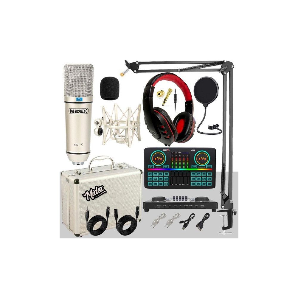 MV% ギフトBOXセット Stüdyo Ekipmanları Style Paket-3 CX1 Mikrofon Ses Kartı Stüdyo