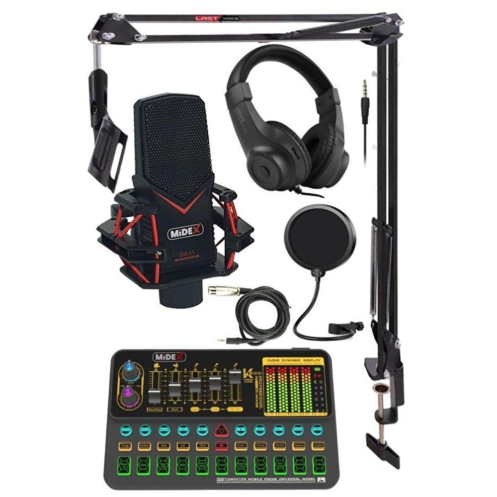 Midex GMX-1 Platinium Head Set Condenser Mikrofon Ses Kartı