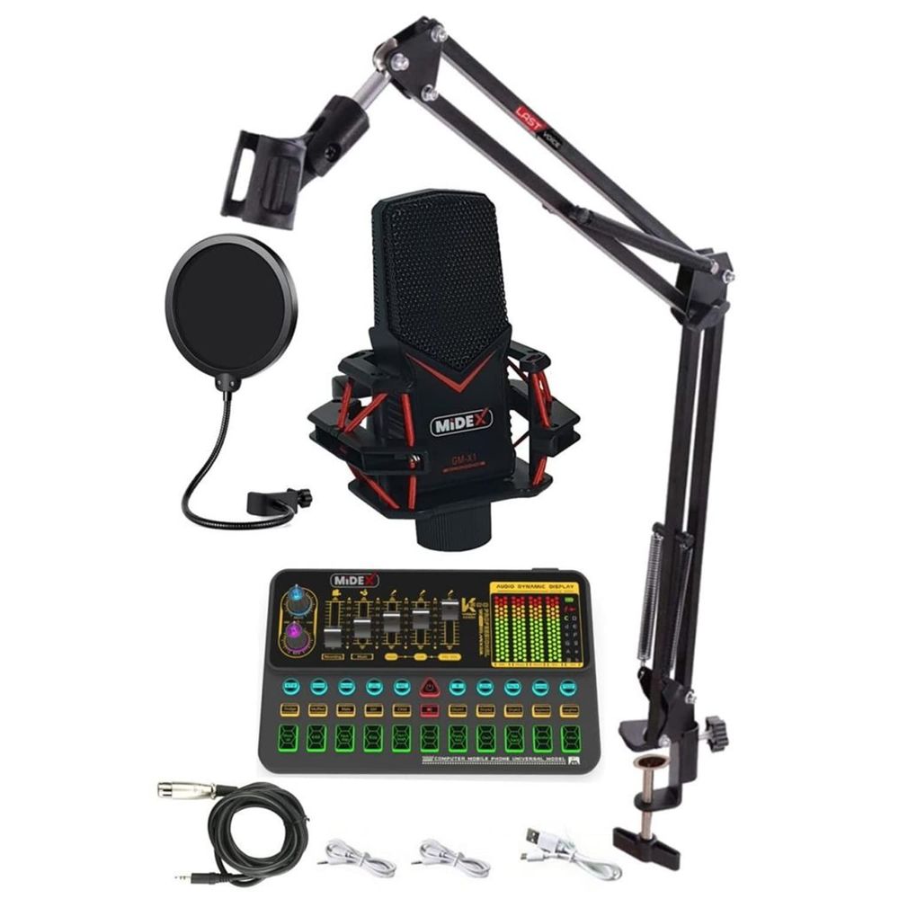 Midex GMX-1 Platinium Set Condenser Mikrofon Ses Kartı Canlı Yayın