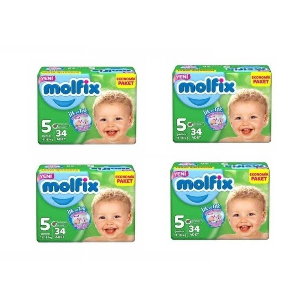 Molfix Jumbo No 5 Junior 136 Adet Bebek Bezi Modelleri Fiyatlari