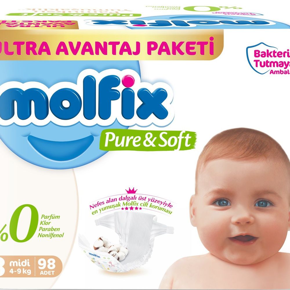 molfix midi no 3 98 adet pure soft bebek bezi fiyatlari