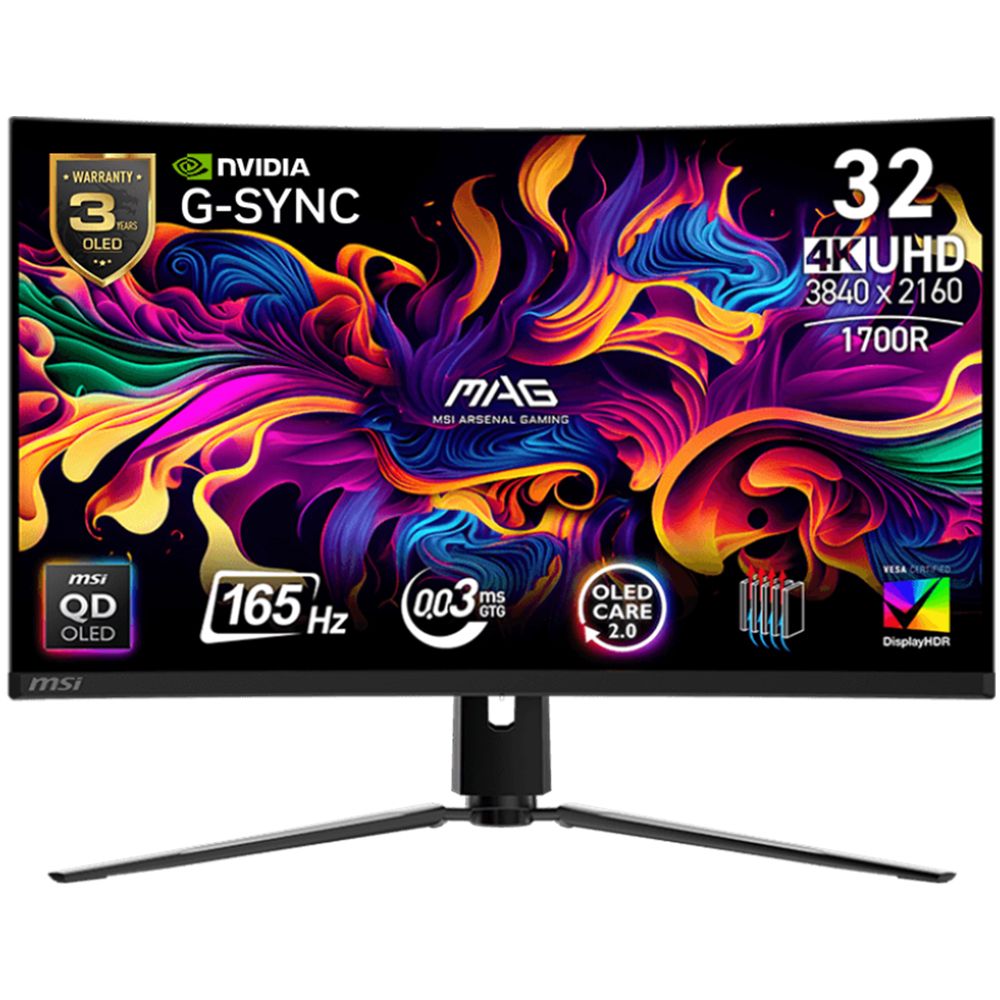 MSI MAG 321CUP QD-OLED 31.5 inç 165Hz 0.03ms 4K Curved Oyuncu Monitörü