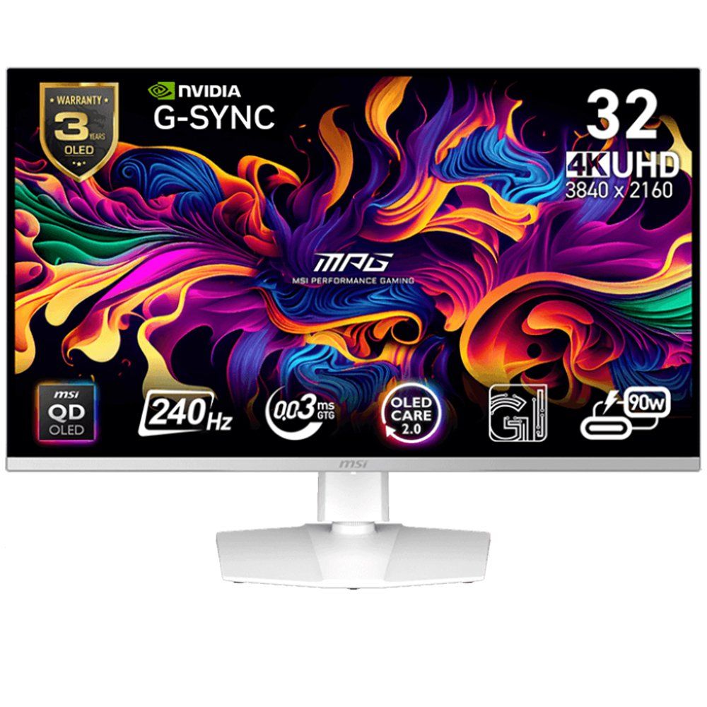MSI MPG 321URXW QD-OLED Beyaz 31.5 inç 240Hz 0.03ms Oyuncu Monitörü