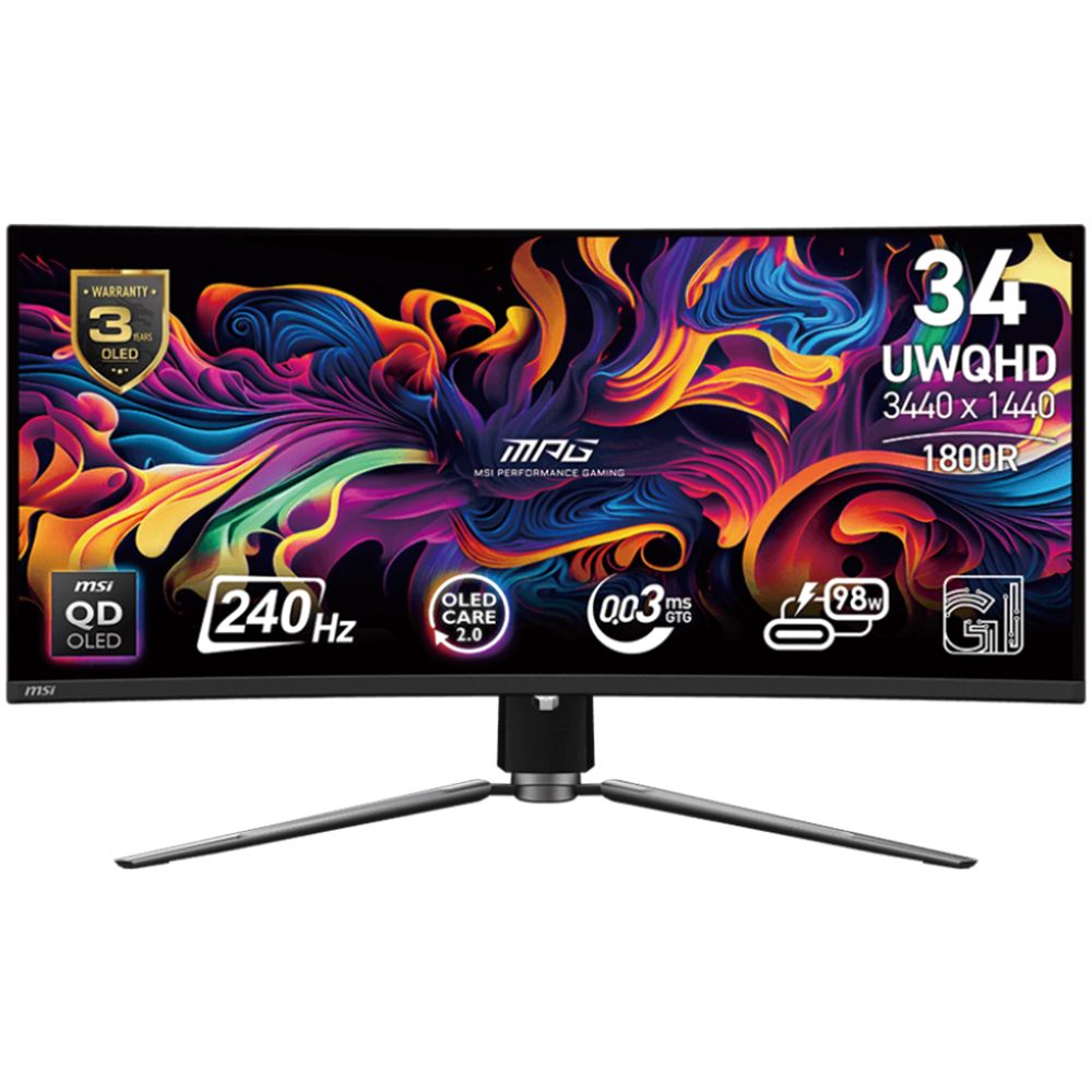 MSI MPG 341CQPX QD-OLED 34 inç 240Hz 0.03ms Curved Oyuncu Monitörü