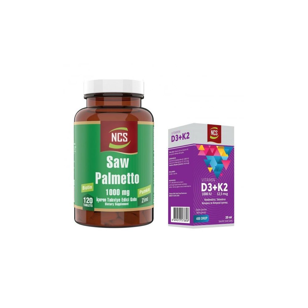 Ncs Saw Palmetto Biotin Zinc 120 Tablet + 20 ml D3 K2 Vitamini Damla