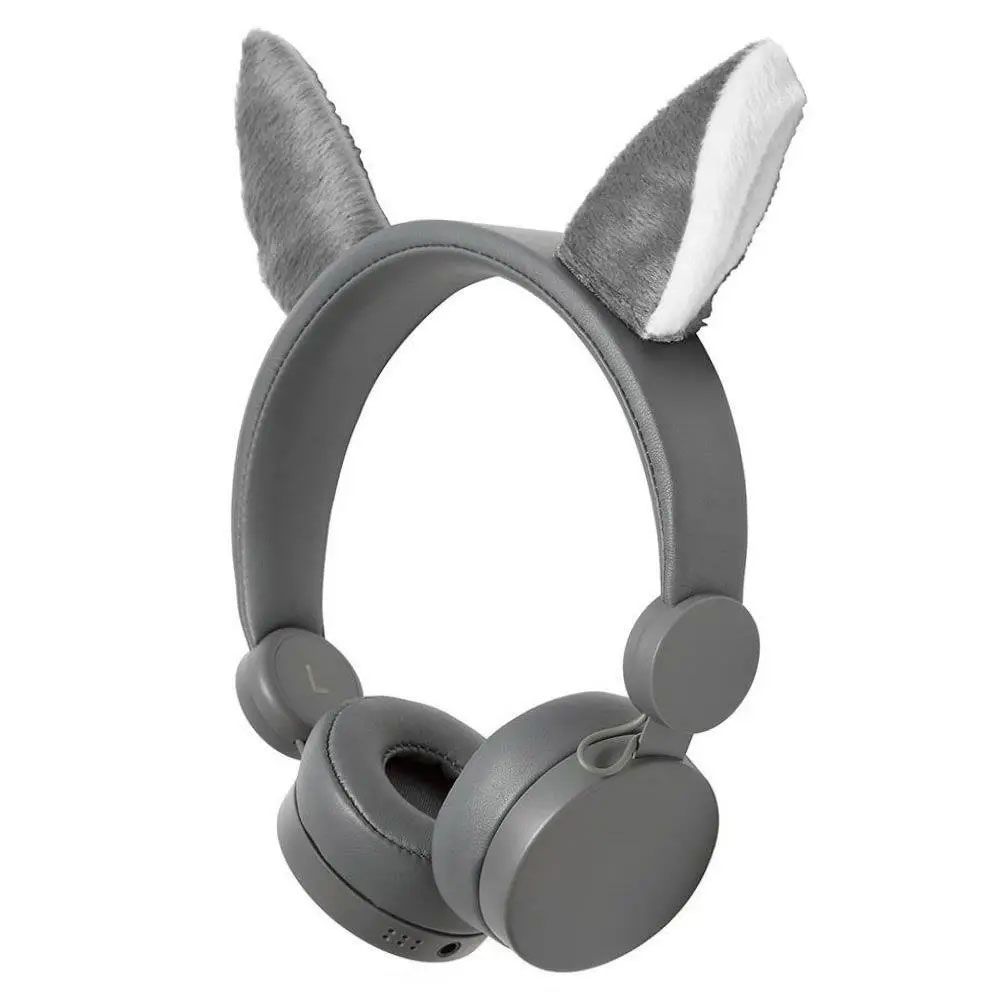 Nedis HPWD4000GY Willy Wolf Gri Çıkarılabilir Aksesuarlı Kulak Üstü Çocuk Kulaklığı