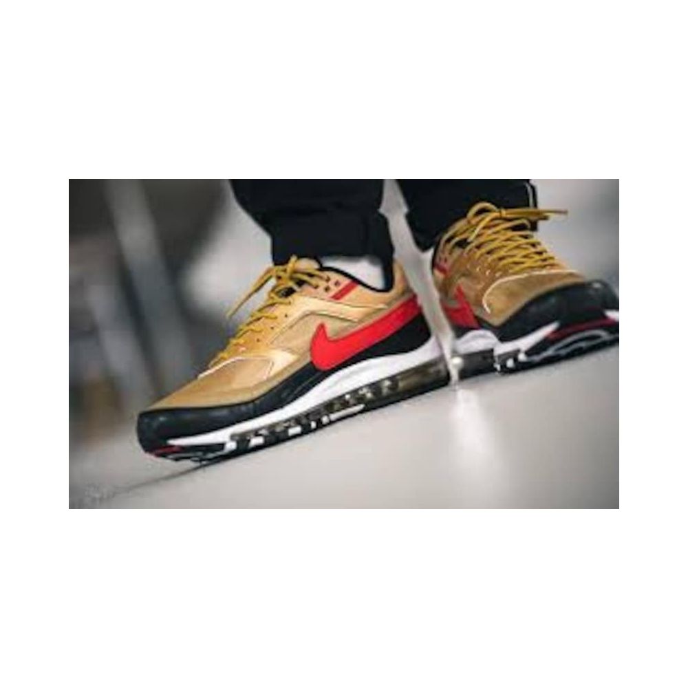 nike air max gold and red