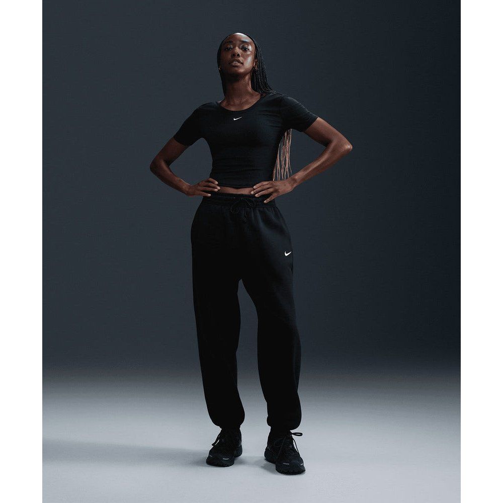 Nike FZ5996-010 W NSW PHNX FLC HR OS Pant 2 Siyah Günlük Kadın