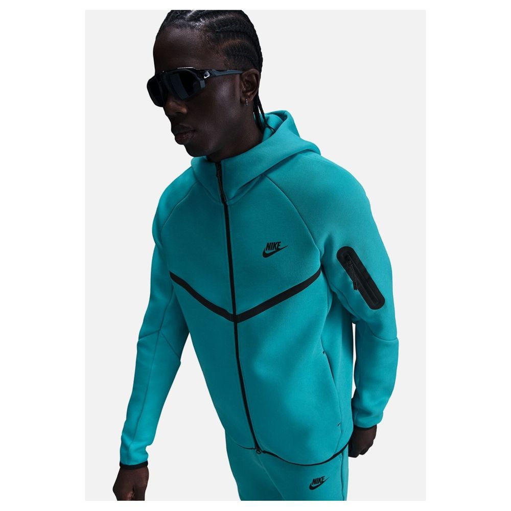 Nike HV0949-345 Tech Fleece FZ Windrunner Hoodie Mavi Erkek