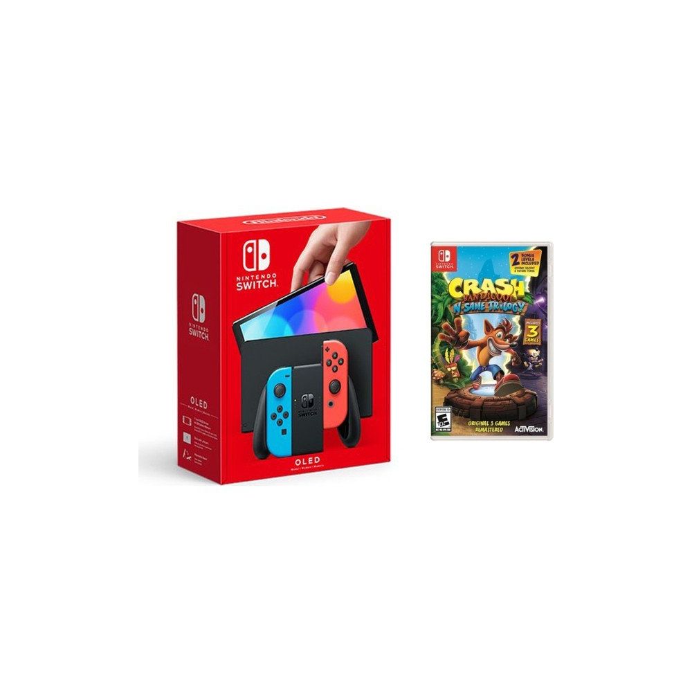 Nintendo Switch Oled Kırmızı Mavi Oyun Konsolu + Crash Bandicoot N