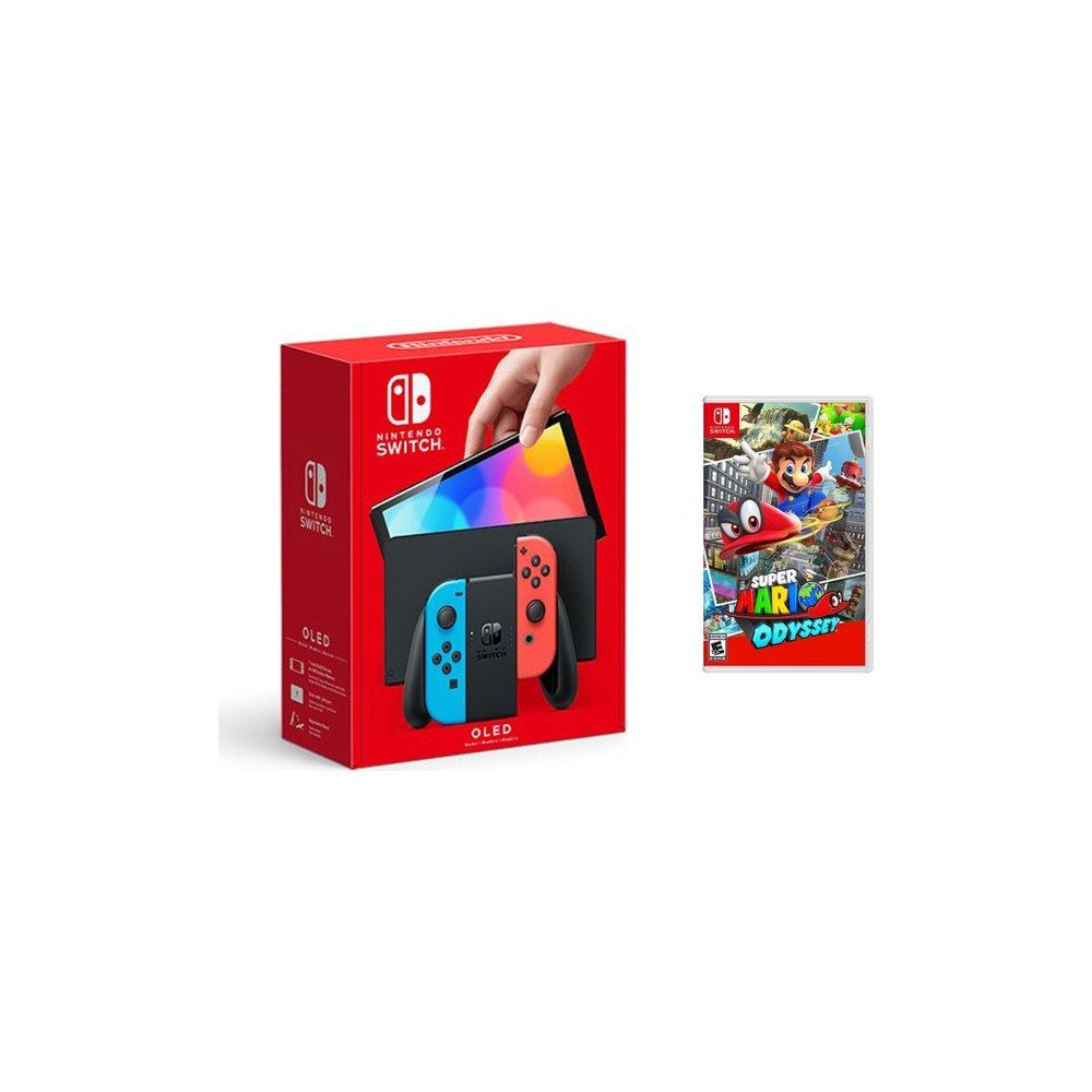 Nintendo Switch OLED Kırmızı Mavi Oyun Konsolu + Super Mario