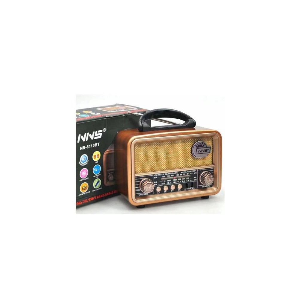 NNS NS-8110BT Taşınabilir Nostaljik Radyo Bluetooth Speaker