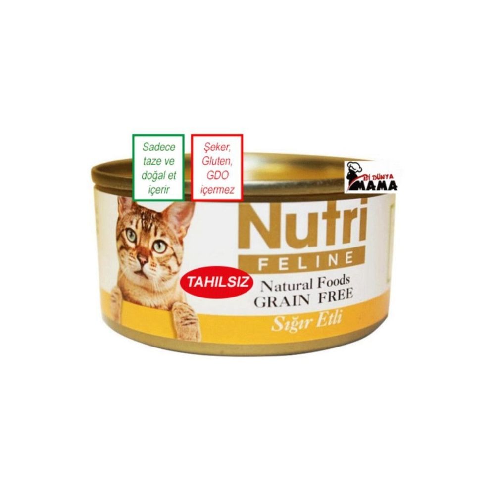 Nutri Feline Tahilsiz Sigir Etli 12x85 Gr Kedi Konserve Fiyatlari