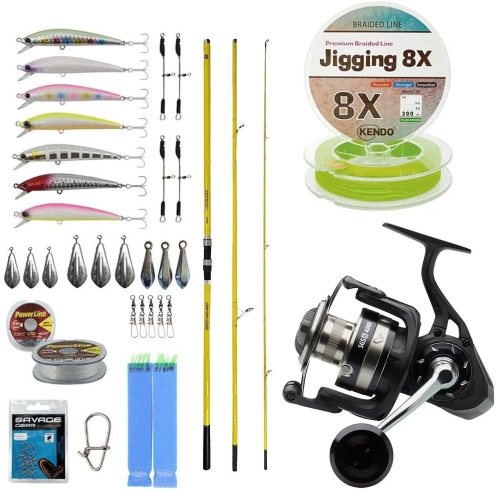 その他 mako73 Okuma Makaira Surf 4.30 CM 100-250 GR 3 Parça Yellow Olta Kamışı+