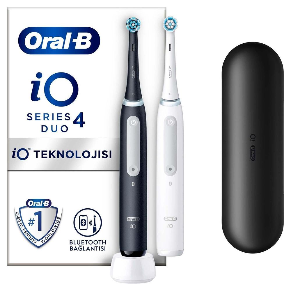 Oral-B iO4 Şarjlı 2'li Mat Siyah Beyaz Diş Fırçası Seti Fiyatları