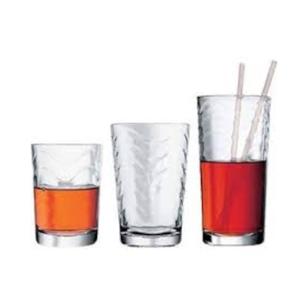 Pasabahce Toros-glazenset van transparant glas, 18 stuks