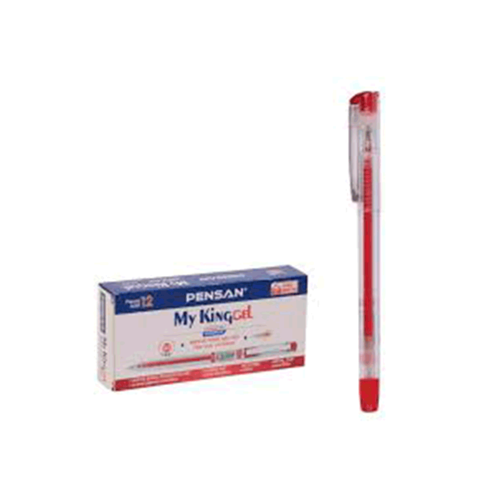 Pensan 6405 My-King Jel Metal Klips 0.5 mm Kırmızı 12'li Tükenmez