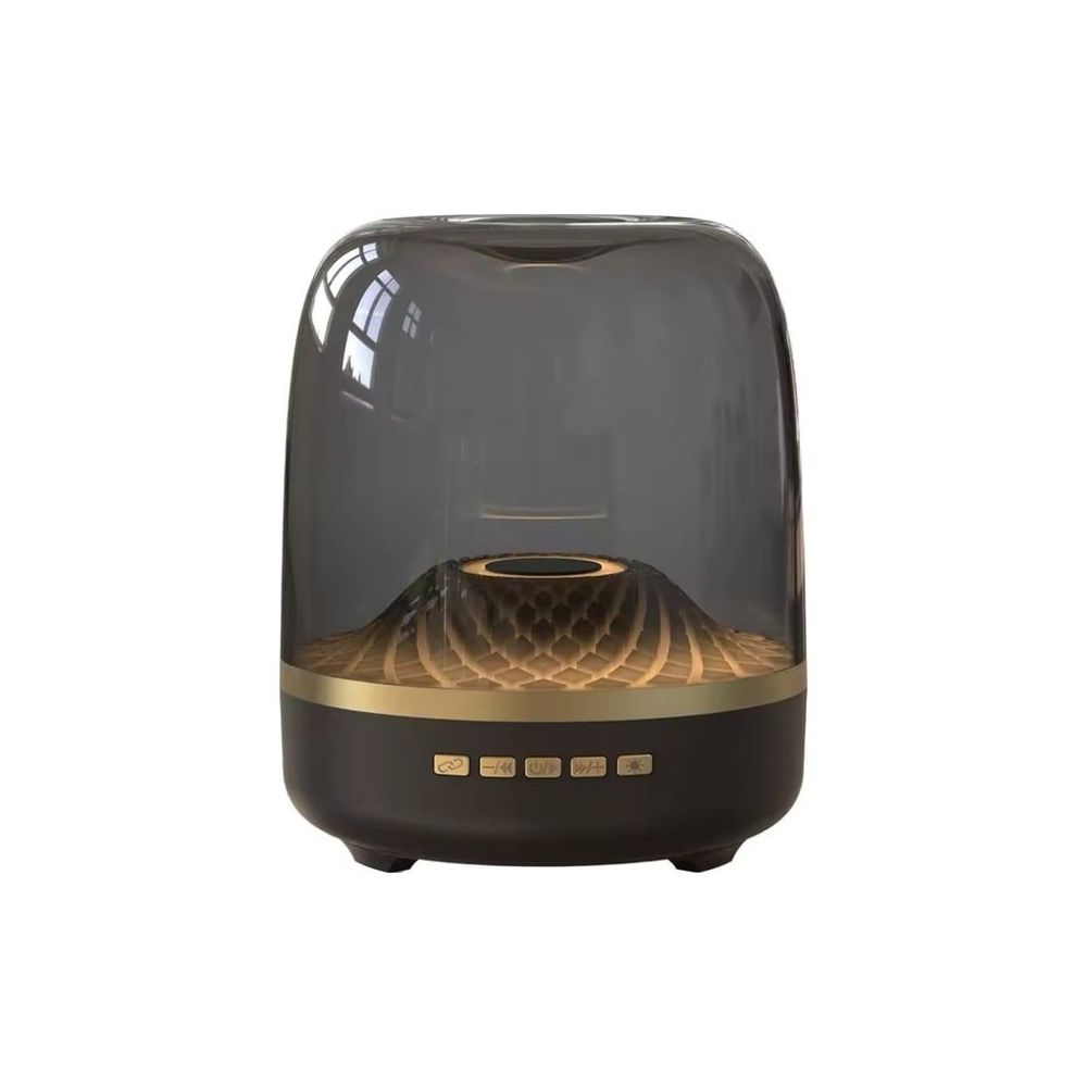 Platoon PL-4437 Glass 5 Mini SD USB Girişli Kahverengi Bluetooth Speaker