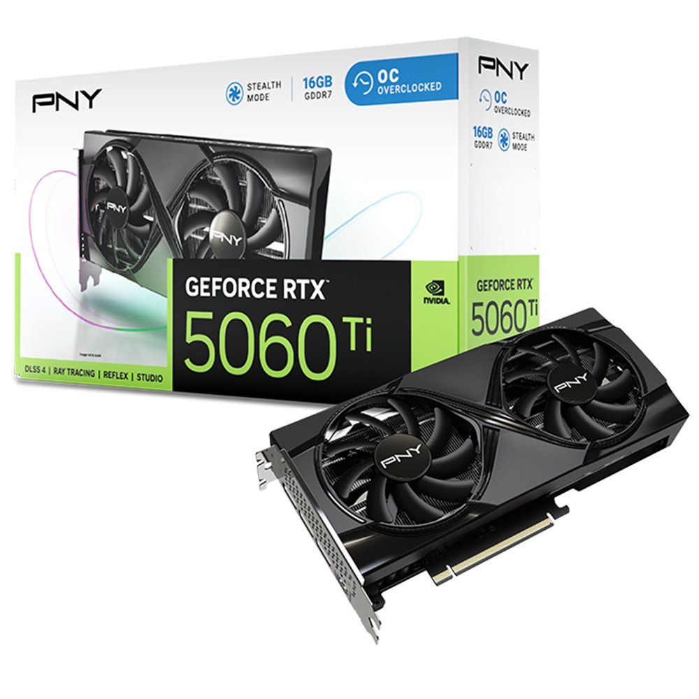 PNY GeForce RTX 5060 Ti Dual Fan OC VCG5060T16DFXPB1-O 16GB GDDR7