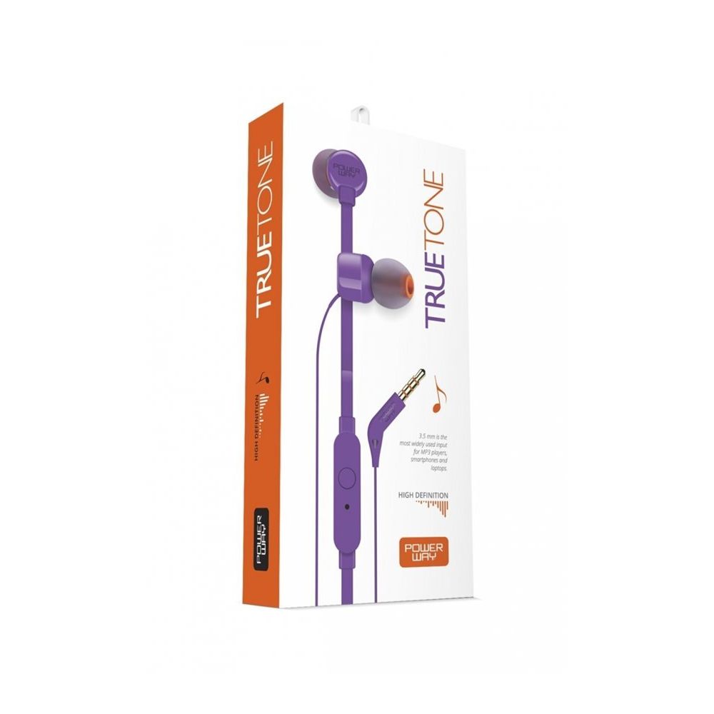 Powerway Truetone 3.5 mm Mor Stereo Mikrofonlu Kulak İçi Kulaklık