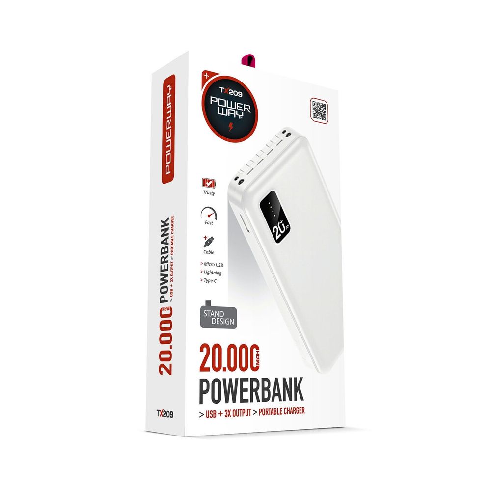 Powerway TX209 Beyaz 20.000 mAh Powerbank