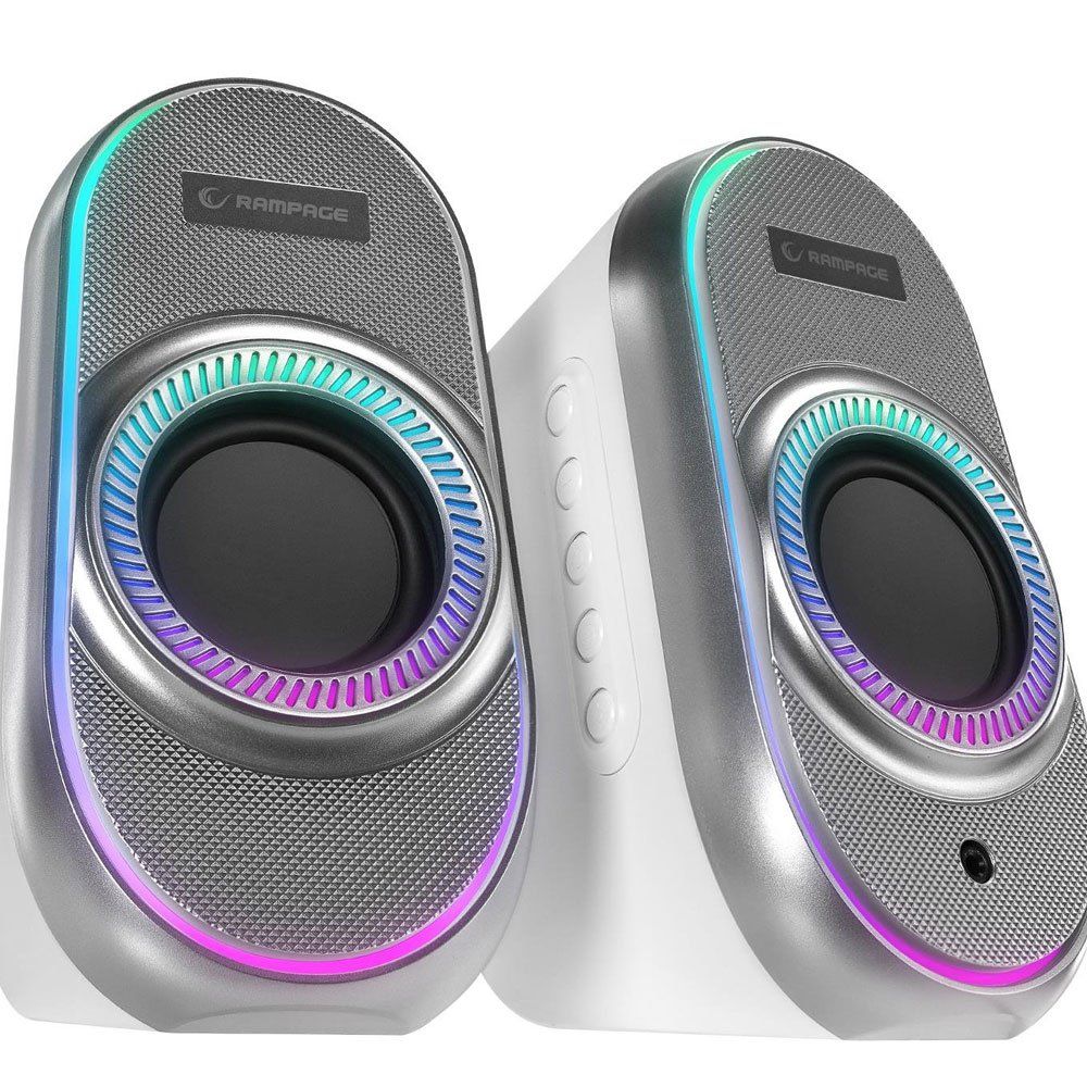 Rampage RMS-X3 2X3W Beyaz RGB Işıklı Gaming Bluetooth Hoparlör