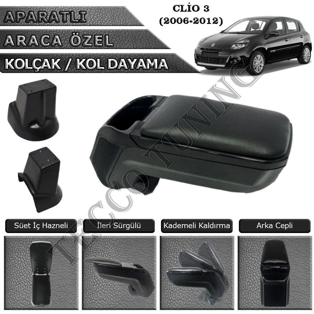 renault clio 3 2006 2012 siyah kol dayama kolcagi fiyatlari