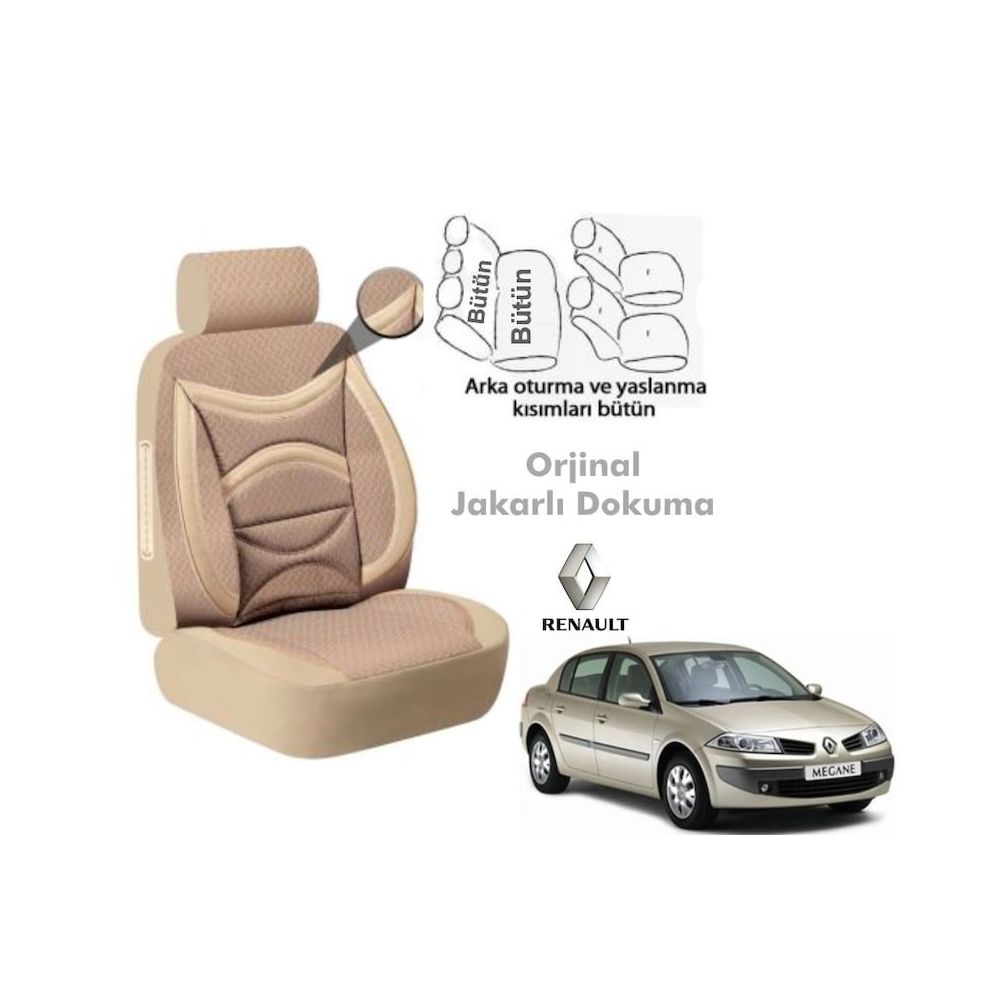 Renault Megane 2 Sedan 2004 2009 Bej Ortopedik Oto Koltuk Kilifi Fiyatlari