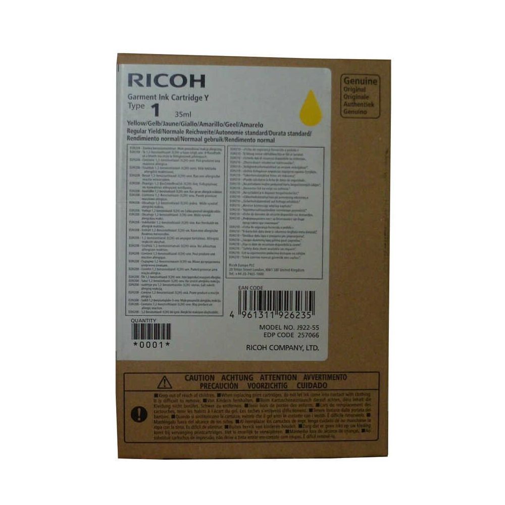 Ricoh Type 1 257066 Ri1000 Sarı Orijinal Kartuş Fiyatları
