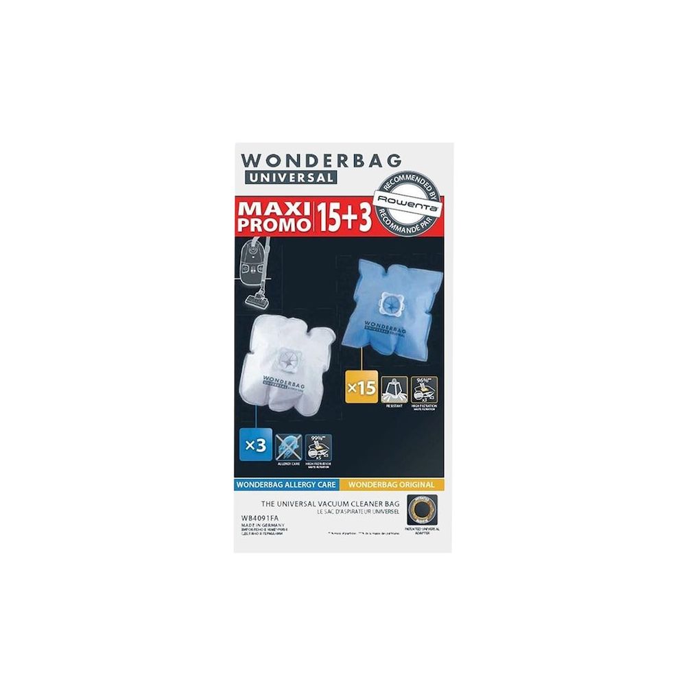 Rowenta WB406140 Sacs Aspirateur Wonderbag - Lot Universel 5 Couches Haute Filtration