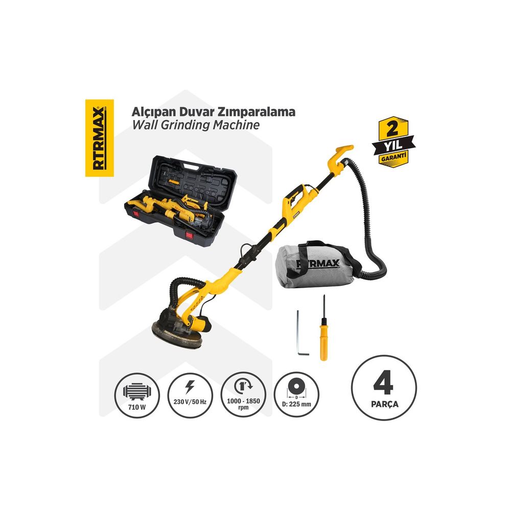RTRMAX RTM3793 710 W 225 mm Duvar Zımpara Makinesı Fiyatları | Cimri