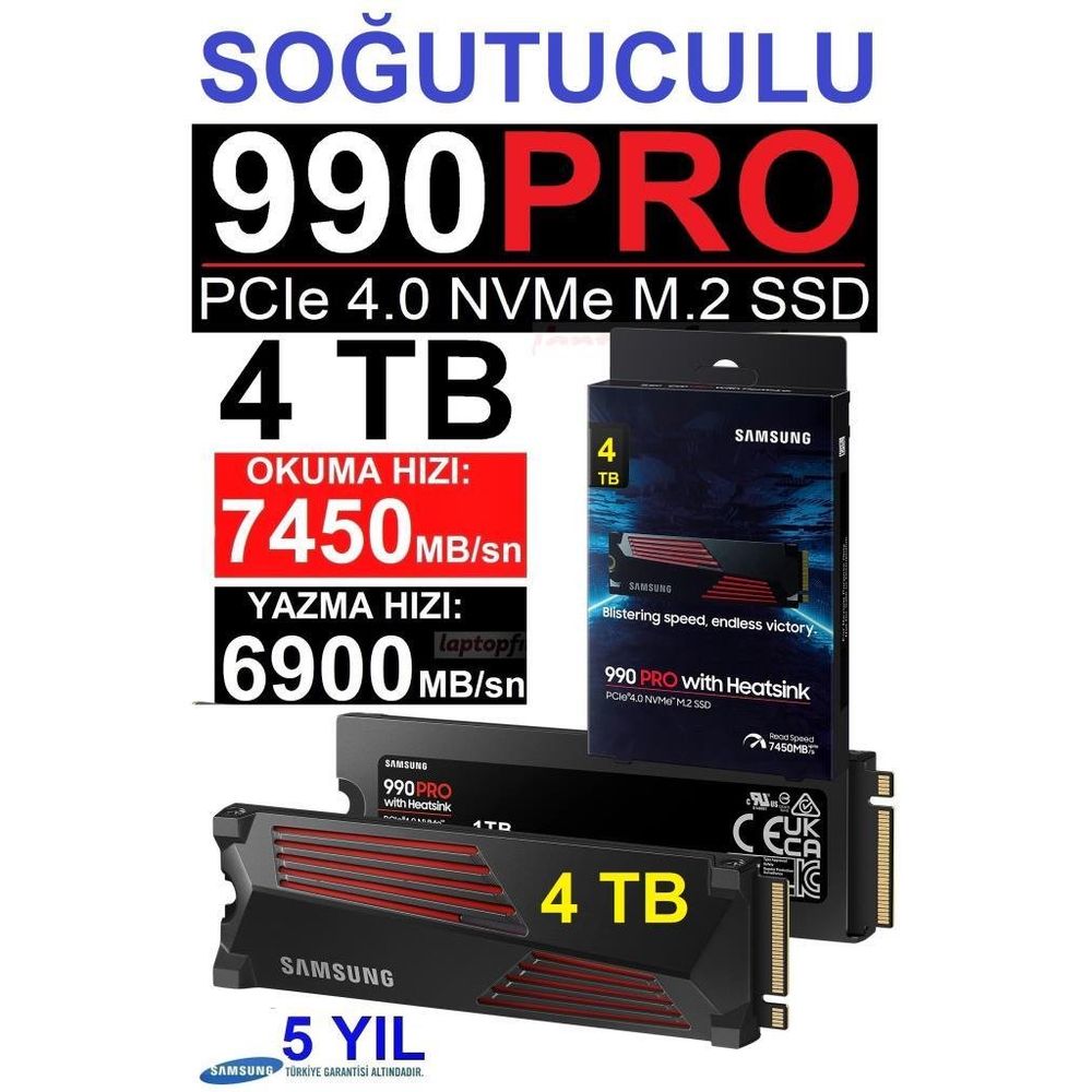 Samsung MZ-V9P4T0CW 990 Pro 4 TB Soğutuculu SSD Fiyatları