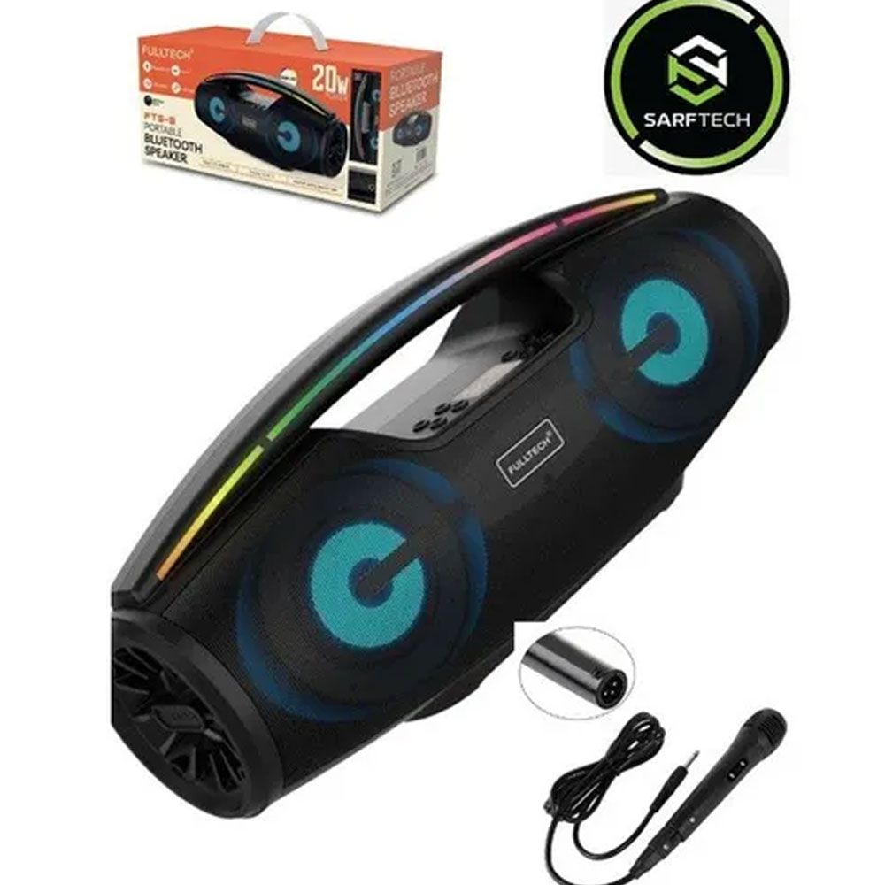 Sarftech Fts-8 Rgb Taşınabilir Extra Bass Yüksek Ses Mikrofonlu Bluetooth Hoparlör