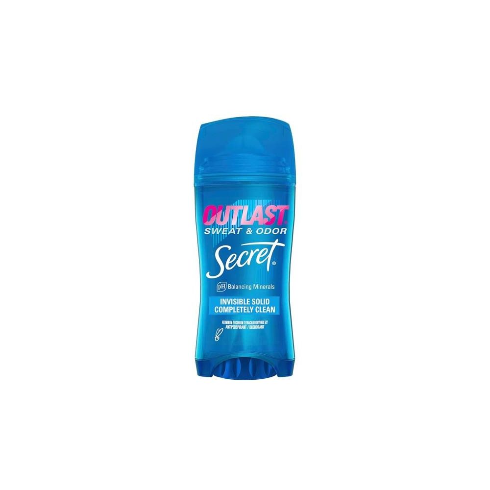 Déodorant Secret Outlast Completely Clean - Solide Invisible 73 G - Sans Parfum - Neuf