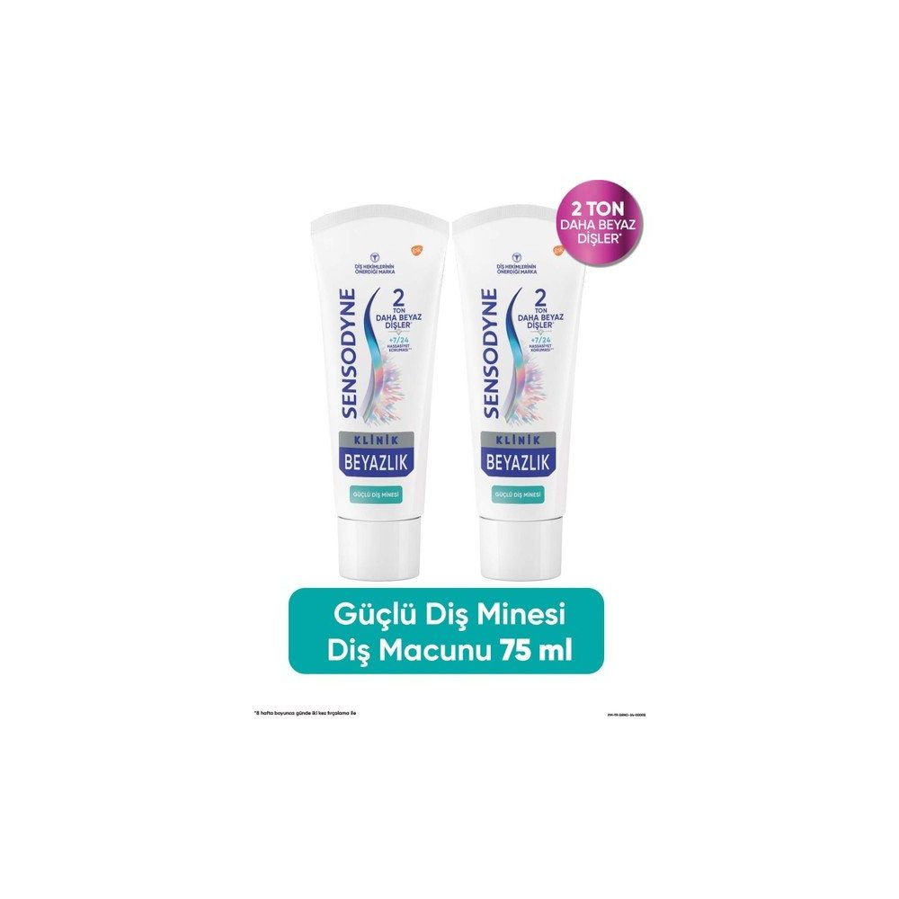 Sensodyne 2x75 ml Klinik Beyazlık Güçlü Diş Minesi Diş Macunu