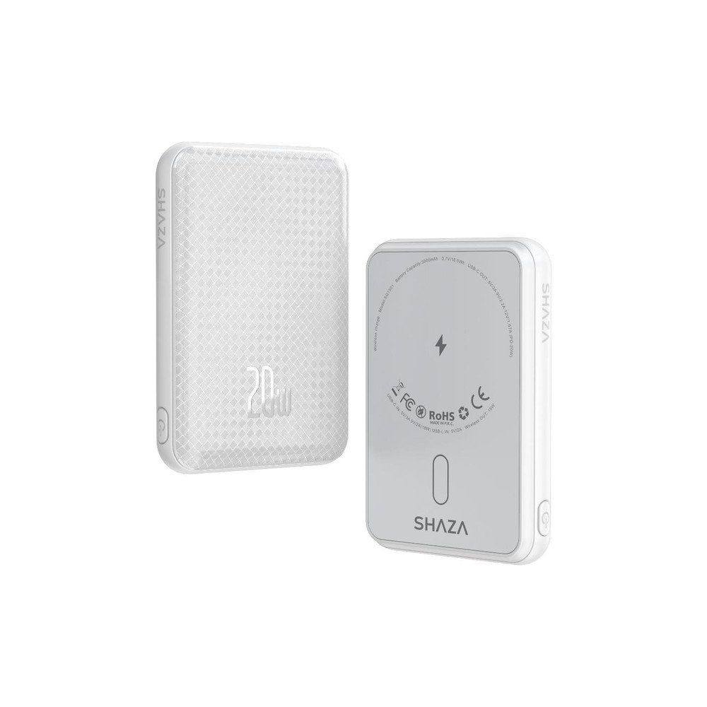 Shaza 20 Watt 5000 mAh Megsafe Hızlı Şarj Beyaz Powerbank