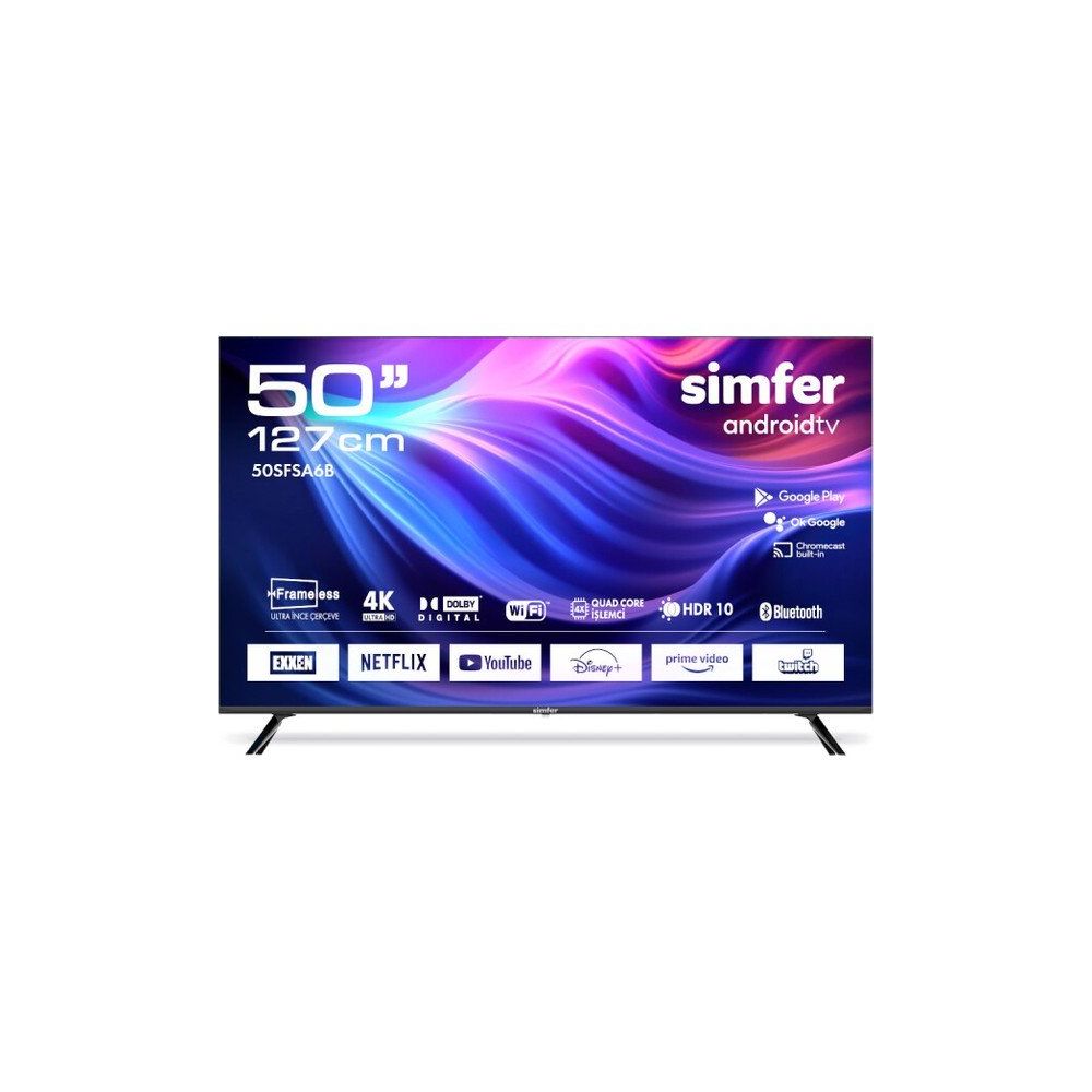 Simfer 50SFSA6B 50 inç 127 Ekran 4K Ultra HD Android LED TV