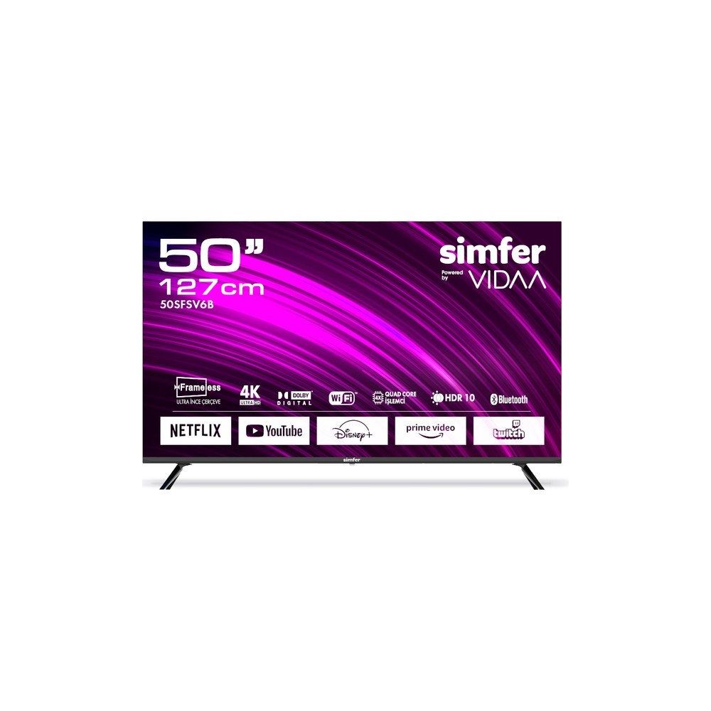 Simfer 50SFSV6B 50 inç 127 Ekran 4K Ultra HD Vidaa LED TV