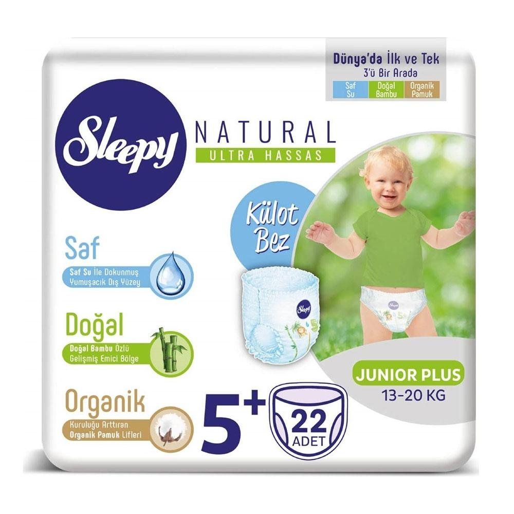 sleepy natural no 5 junior plus 22 adet kulot bebek bezi fiyatlari