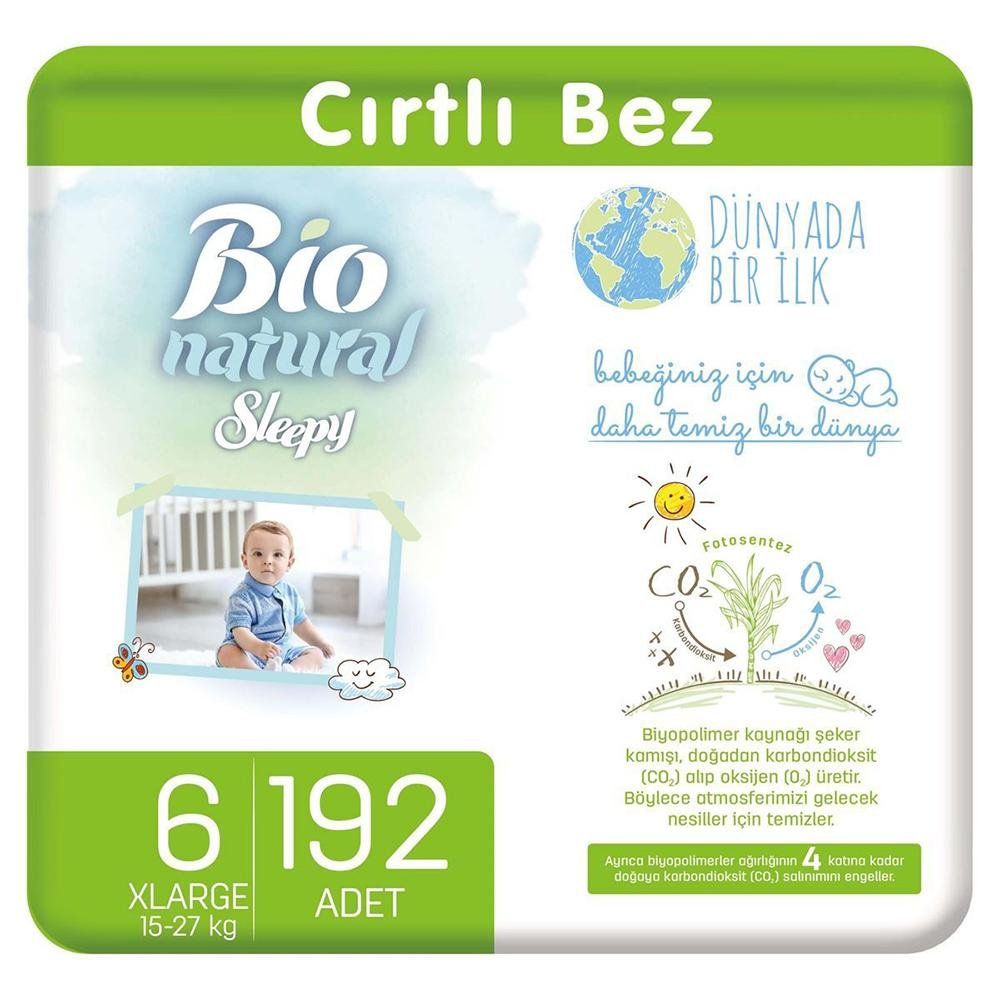 Sleepy Bio Natural No 6 Xlarge 192 Adet Bebek Bezi Fiyatlari