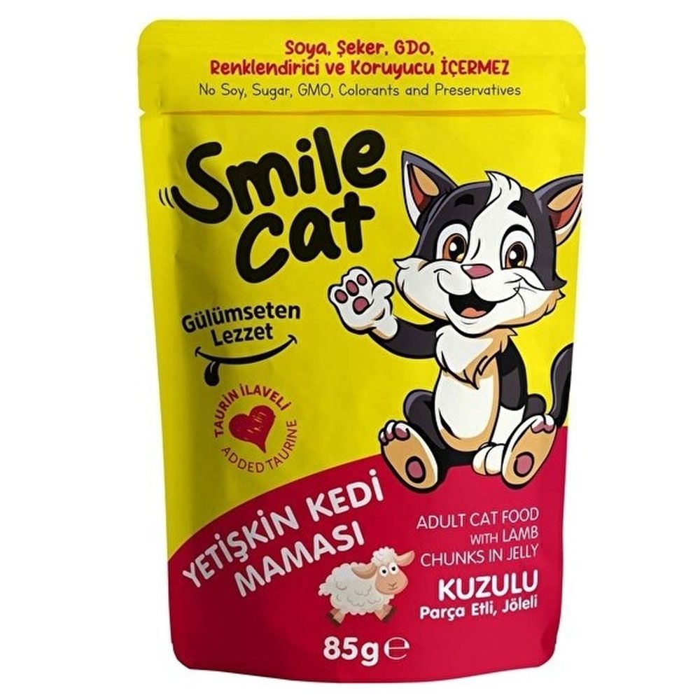 Smile Cat 85 gr Pouch Yetişkin Kuzulu Yaş Kedi Maması Fiyatları