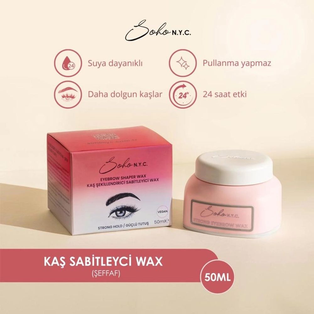 Soho N.Y.C Kaş Şekillendirici Sabitleyici Şeffaf 50 ml Wax