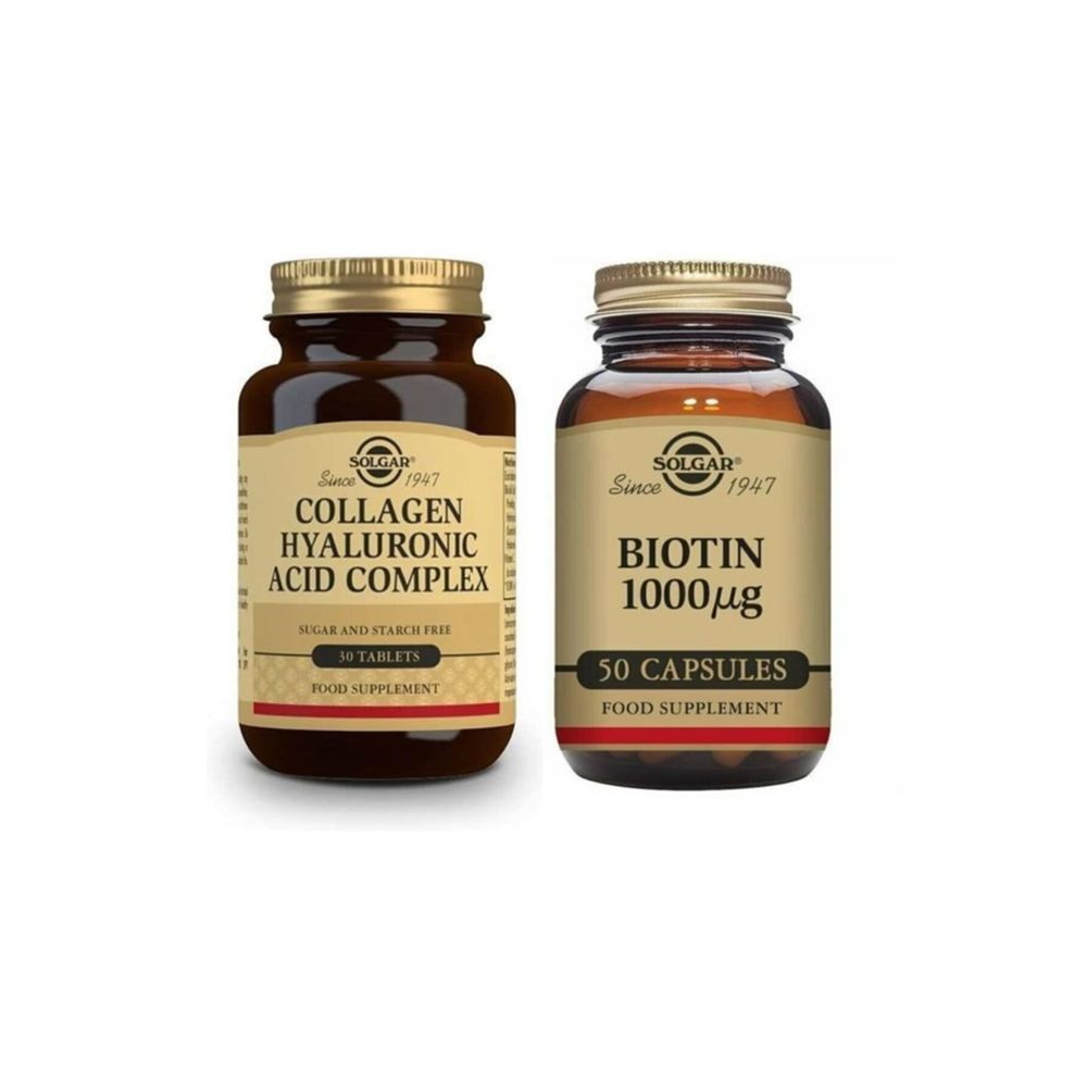 Solgar Hyaluronic Acid Collagen Complex 30 Tablet+Solgar Biotin 1000