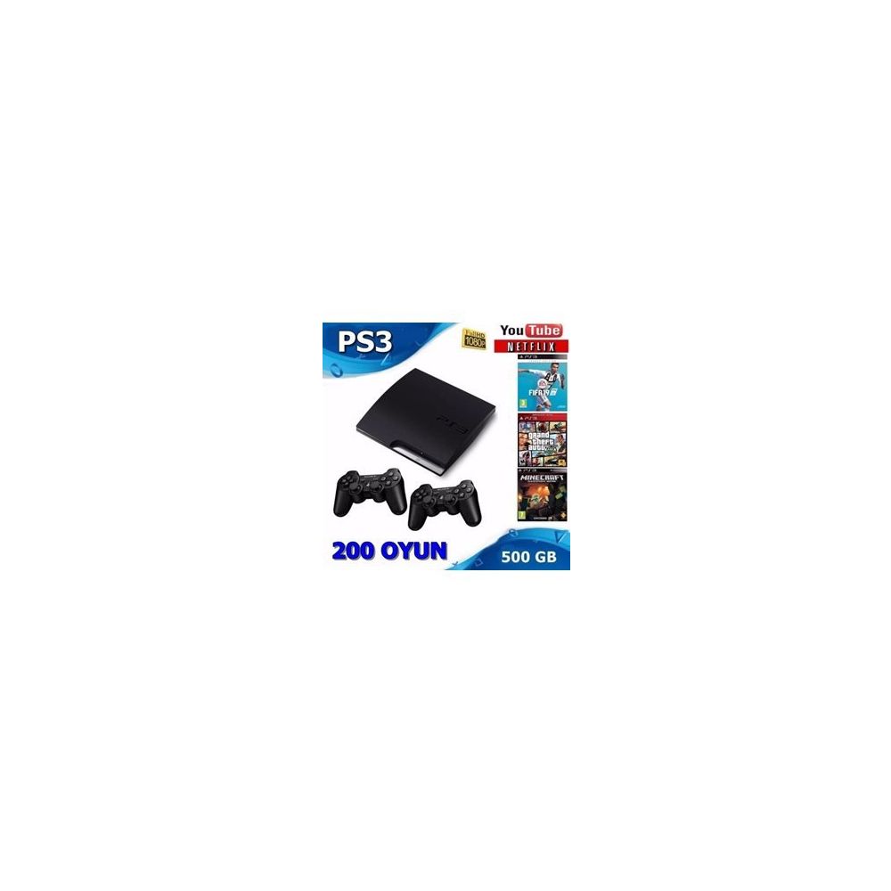 Sony Playstation 3 Slim 500gb 2 Kol 200 Oyun Fiyatlari Sony Playstation 3 Slim 500gb 2 Kol 200 Oyun Fiyatlari