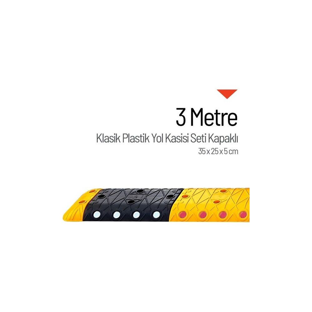 Starçelik 3 Metre Klasik Hız Kesici Set Kapaklı Plastik Yol Kasisi