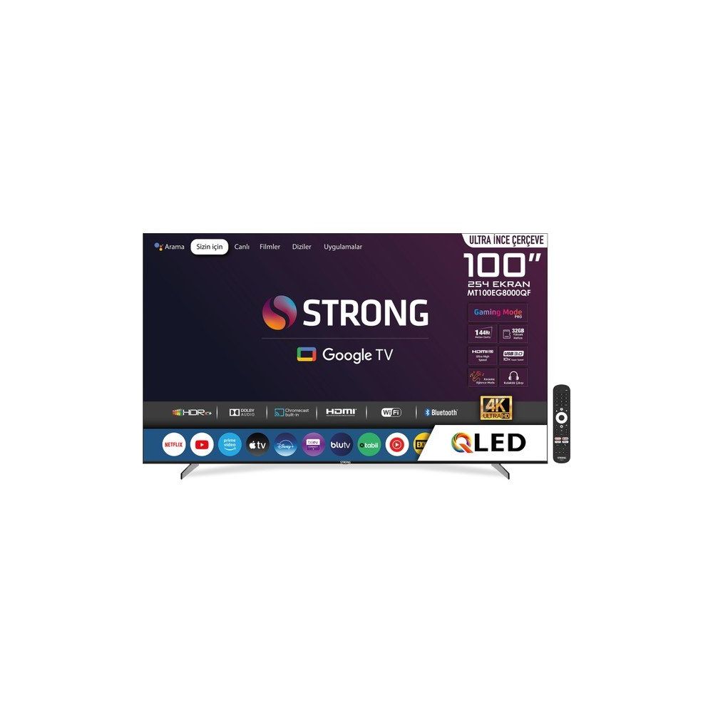 Strong MT100EG8000QF 100 inç 254 Ekran 4K Ultra HD Android QLED TV