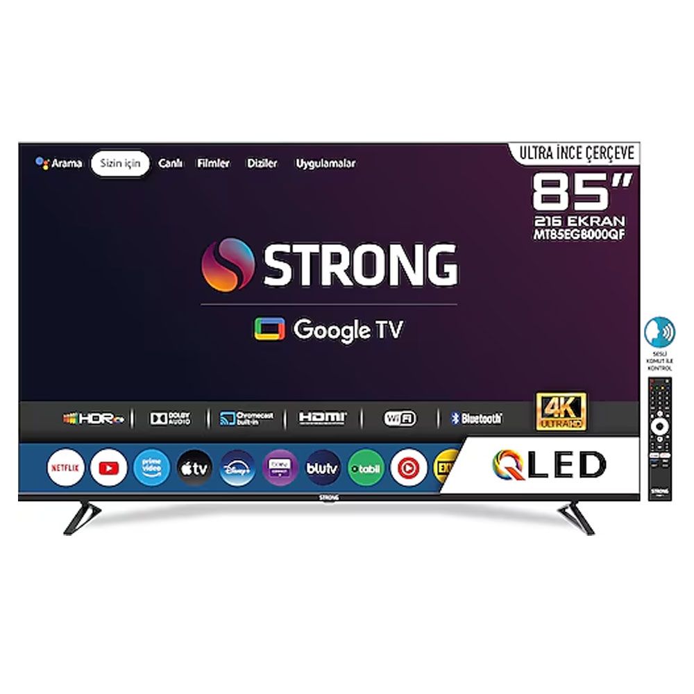 Strong MT85EG8000QF 85 inç 216 Ekran 4K Ultra HD Android QLED TV