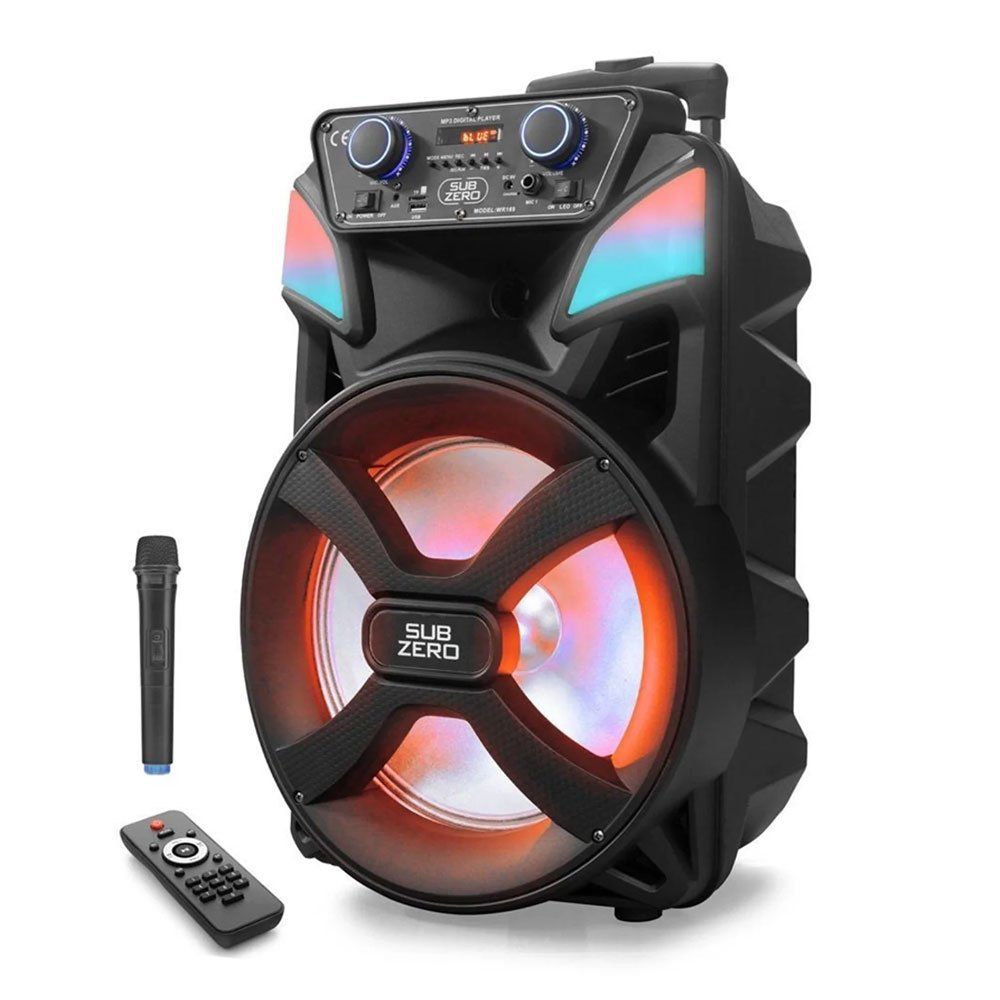 Subzero WR169 Profosyonel Işıklı Kablosuz Mikrofonlu Müzik Kutusu