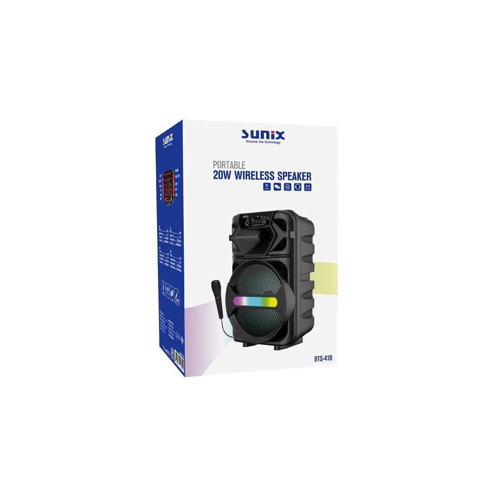 Sunix BTS-240 6 W 1800 mAh LED Işıklı Çalar Saat Siyah Bluetooth Hoparlör
