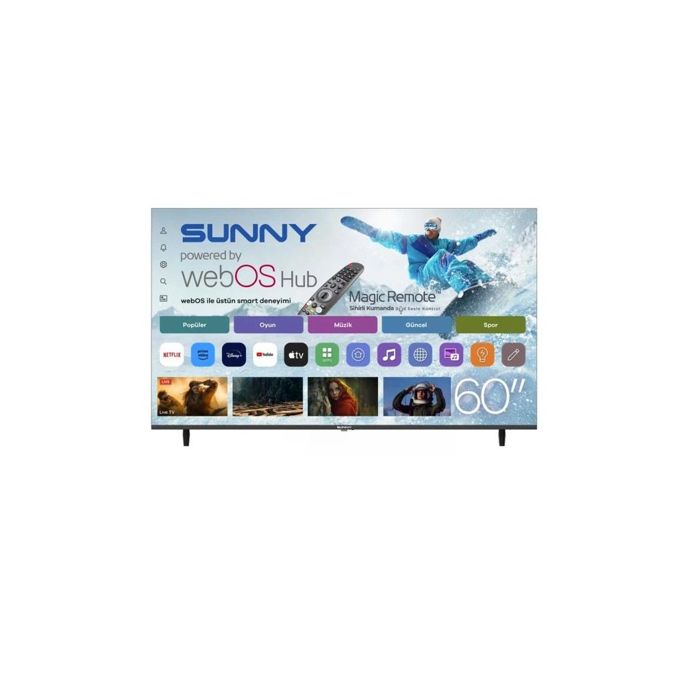 Sunny SN60LEDM-W02M 60 inç 152 Ekran 4K Ultra HD WebOS LED TV